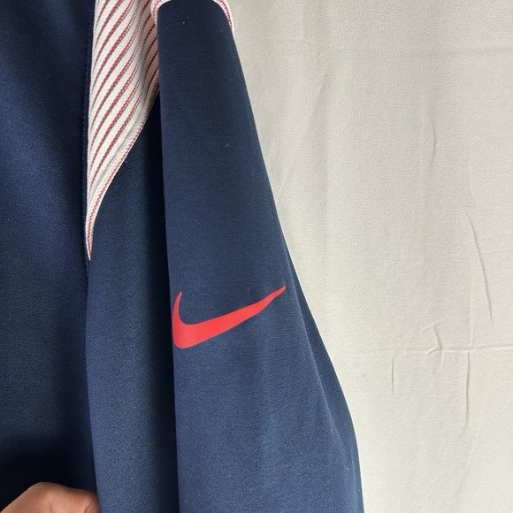 New England Patriots Sweatshirt Men XXL Blue Nike NFL Therma Fit Hoodie On Field - Picture 4 of 14